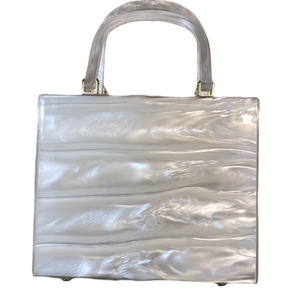 1950s Stylecraft Miami Lucite Top Handle Box Bag - Picture 2 of 7